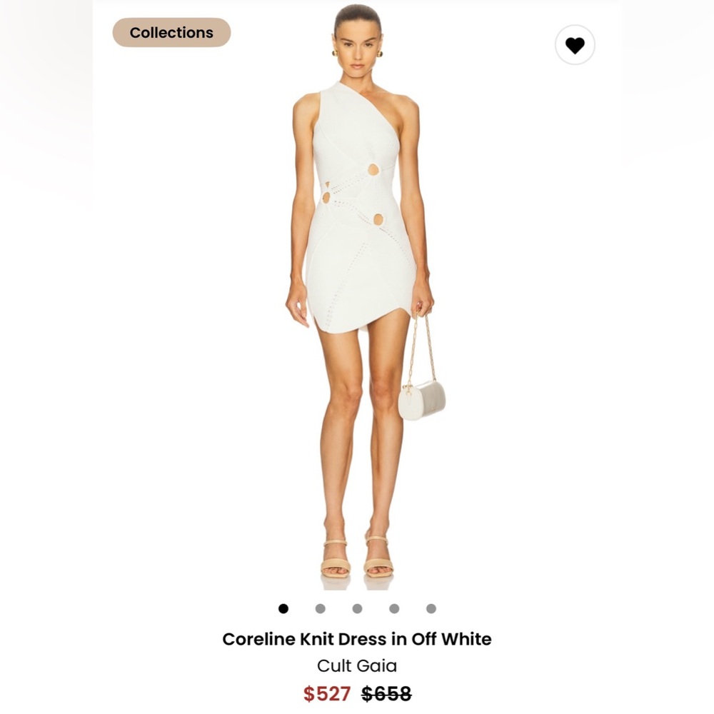 Cult Gaia Coreline Knit Dress in Off White